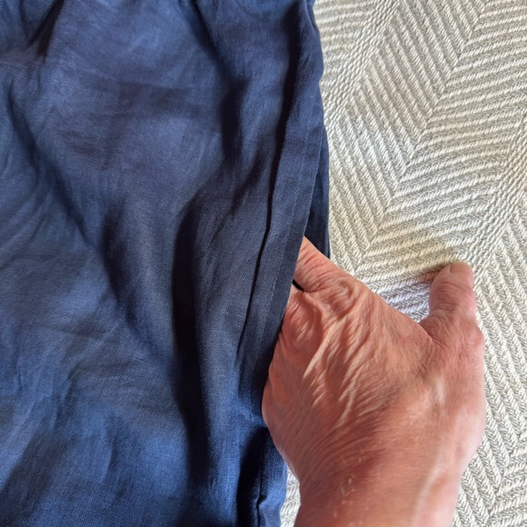 NWT Women's The Company Store 100% Linen Pants, Wide Leg, Navy, Size XXL. - Picture 3 of 9